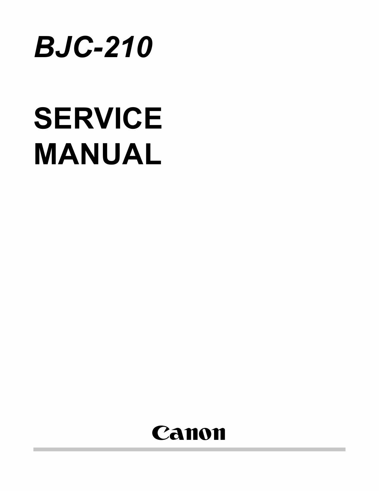 Canon BubbleJet BJC-210 Service Manual-1